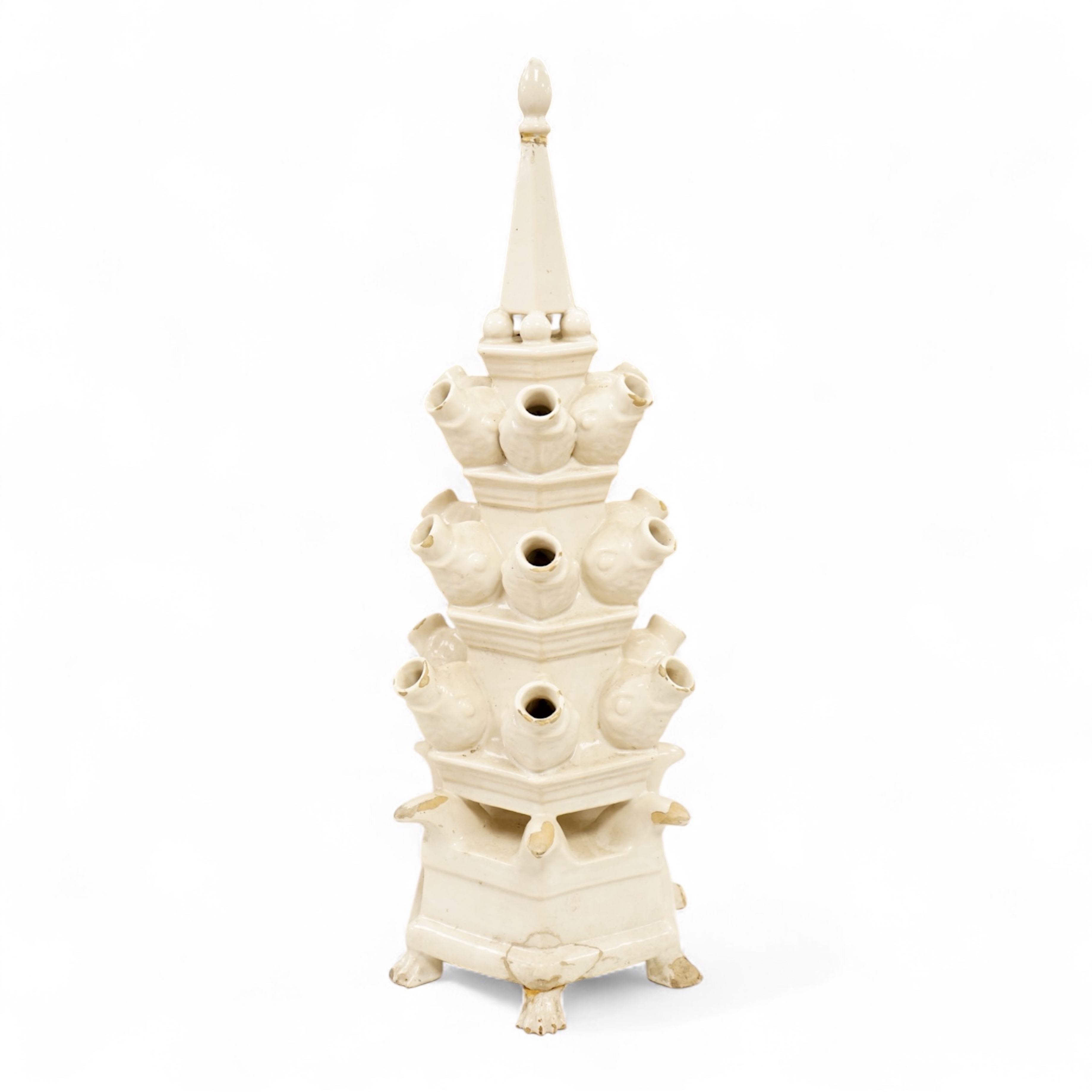 A 19th century Dutch white glazed tulip vase, 55cm high
